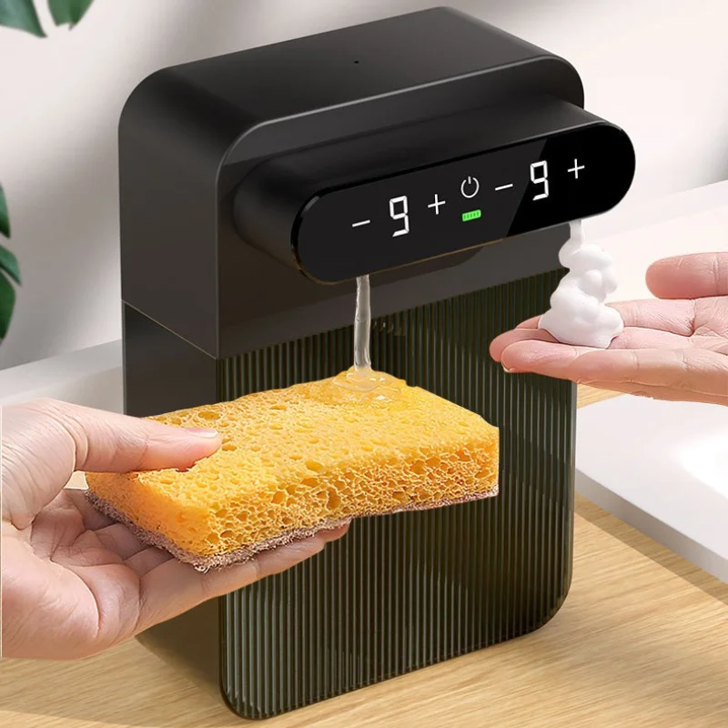 Automatic Foaming Soap Dispenser 400ml+400ml USB Rechargeable Double-headed Touchless Wall-Mountable for Multiple Scenarios