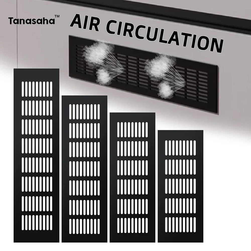 Aluminium Alloy Core Vents Rectangular Ventilation Grille Vents Black Silvery Wardrobe Shoe Cabinet Ventilation Grid Closet