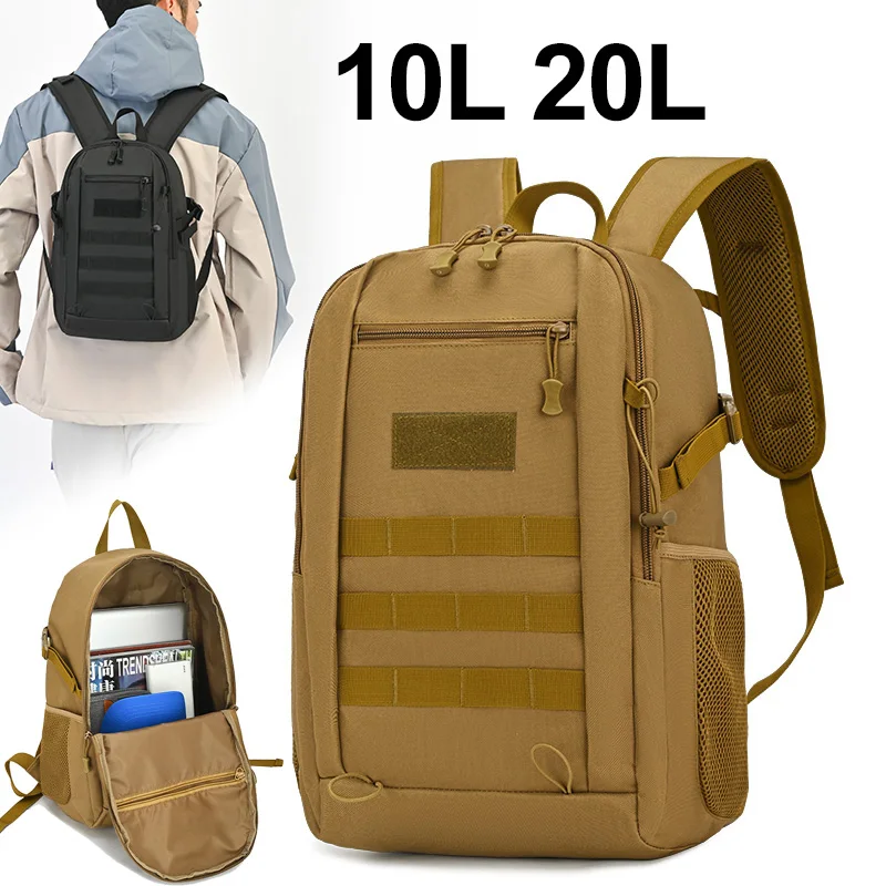 10L 20L Men Travel Backpack Outdoor School Shoulder Bag Tactical Military Molle Daily Pack Mini Small Camping Hiking Rucksack