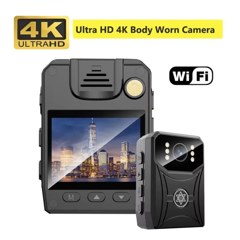 4K Mini Police Camera Outdoor Law Enforcement Recorder WIFI HD Camcorder IR Night Vision Body Camera Portable Body Worn Cam