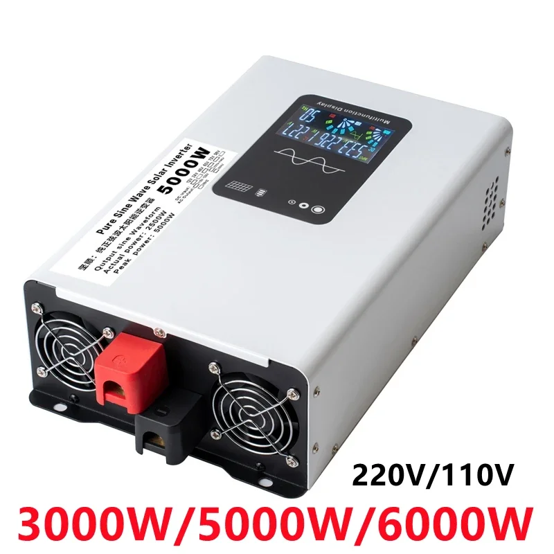 Inverter Pure Sine Wave 3000W 5000W 6000W DC 12V 24V 48V 60V 7 To AC 110V 220V Converter RV Vehicle Solar Inverters