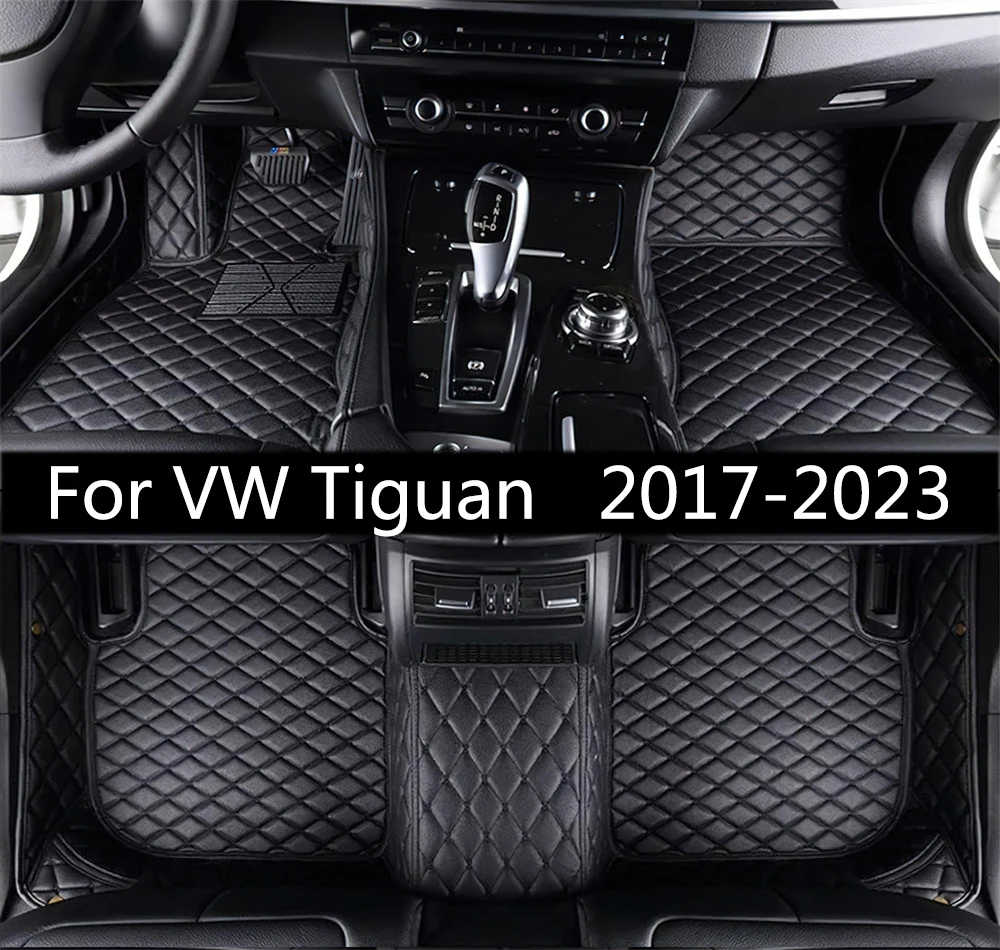 Car Floor Mats For Volkswagen VW Tiguan R-Line MK2 2017 2018 2019 2020 2021 2022 2023 Auto Full Set Carpet Pads Foot Matts Rugs