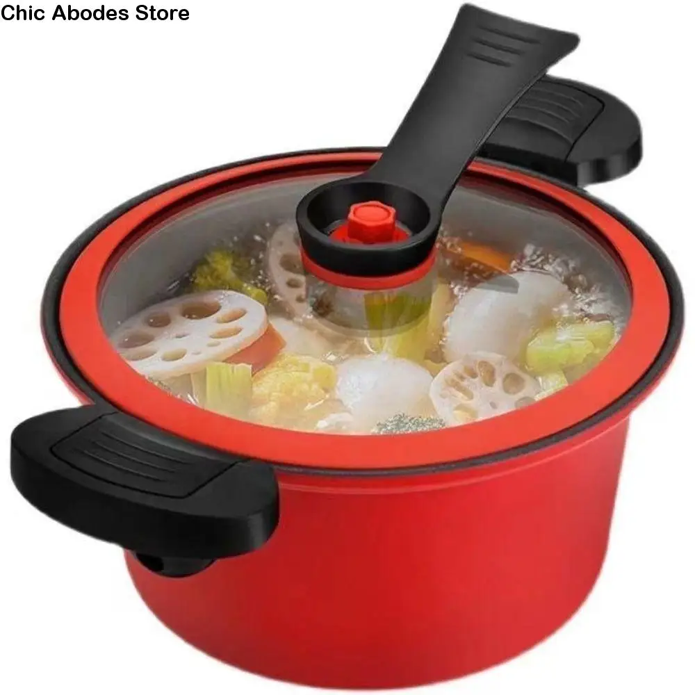 With Non-stick Coating 3.5L Pressure Cooker Lid Anti-scald Two Ears Handle Micro Pressure Cooker Flat Bottom Thickened