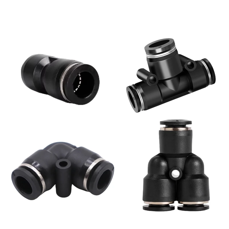 Pneumatic Quick Connect Coupler Push to Connect Air Fitting Kit for 4/6/8/10/12/16mm Tubing PU PY PE PV Nylon Hose Water Pipe
