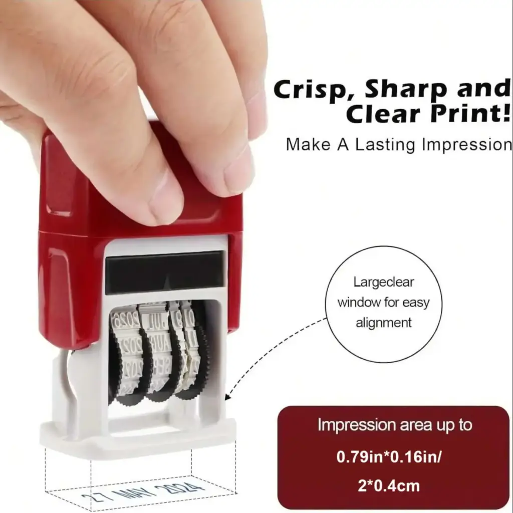 English Year Month Date Stamp Reusable Practical DIY Hand Account Date Stamps ABS Adjustable Universal Office Supplies