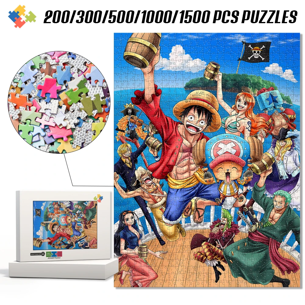 One Piece Anime Jigsaw Puzzle Game for Children/adult Montessori DIY Educational Toys Family Parent-Child Time Toy Jigsaw Puzzle
