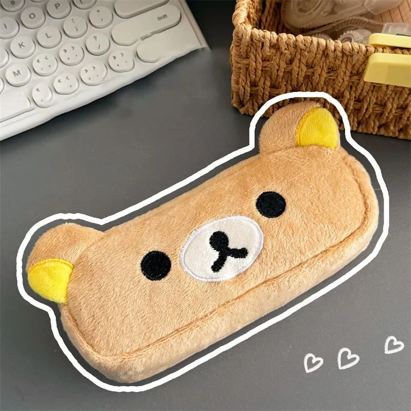 Kawaii Pencil Cases For Kids Girls Cute Cartoon Bear Pencil Pouch Organizer Pen Bag School Stationeries Gifts Ins Hot