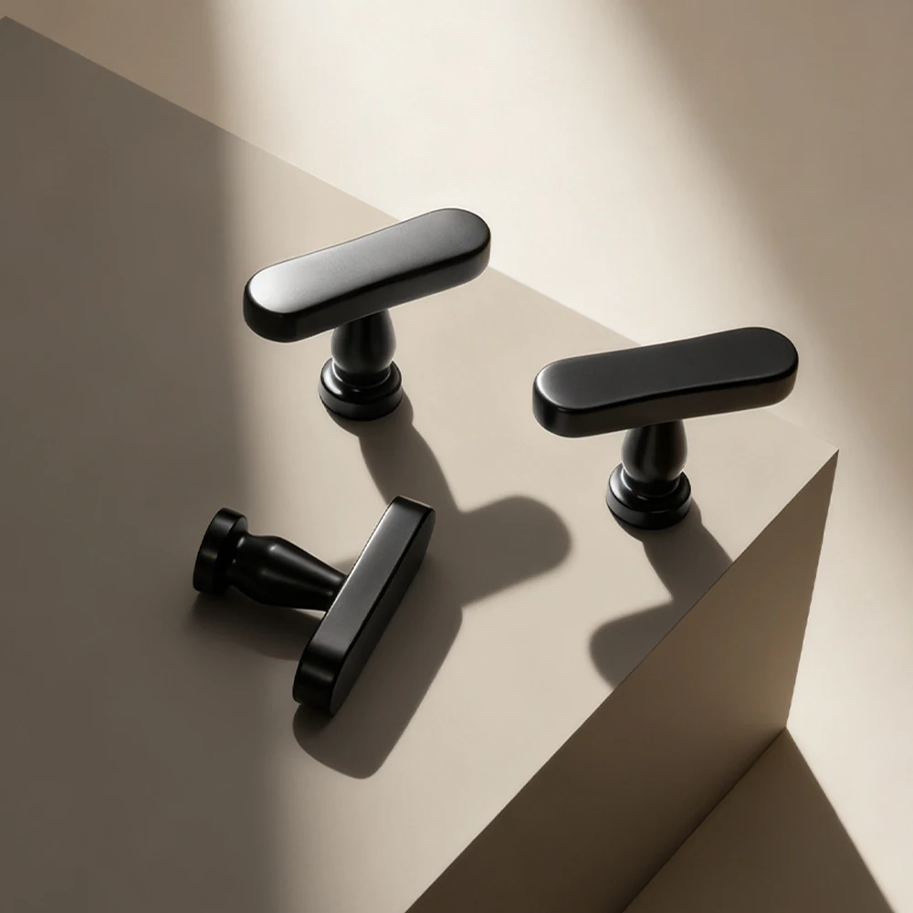 Dooroom Solid Brass Furniture Handles Cabinet Knobs Plain Minimalist Italian Modern Design Cabinet Drawers T-bar Handle Knob