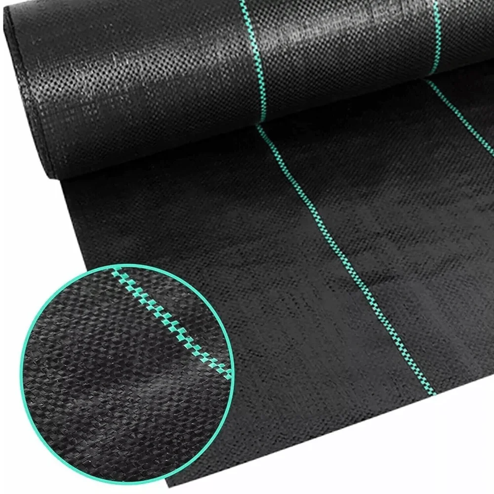 1M X 50M Durable Weed-Proof Plastic Mulch Cloth, 100GSM Grass-Blocking Barrier for Orchards & Fruit Trees, Ground Cover Sheet