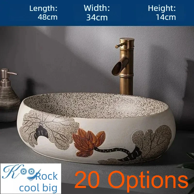 48x36x15cm Sink Basin, Jing De Zhen Modern Style Bathroom Wash Basin for Washing Hands and Face Minimalist Design Customized