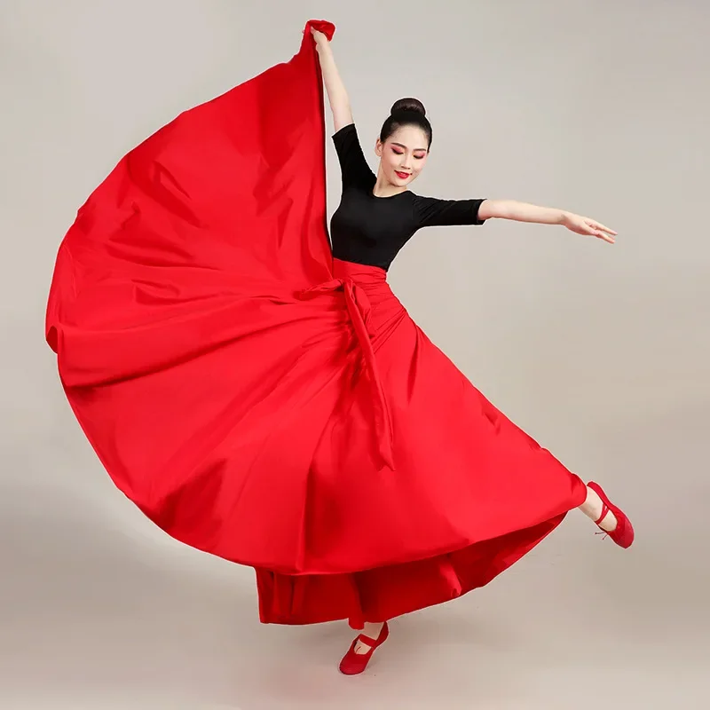 720 Flamenco Skirt for women Spanish Dance Belly dance long Dress Big Swing Skirt Gradient Color Performance Gypsy Clothing
