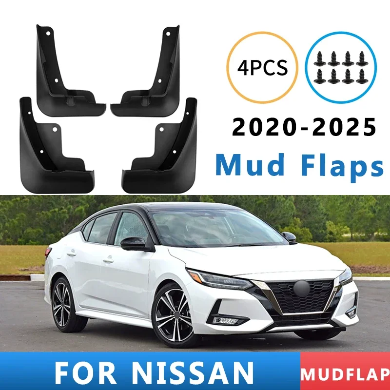 Mud Flaps Fit for NISSAN Sylphy/Sentra 2020-2025 2021 2022 2023 Mudguards Tire Fenders Splash Proof Accessories Wheel Guards 4ps