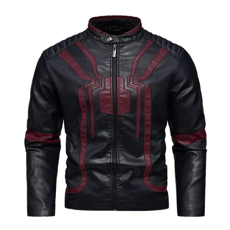 2025 Spring New Mens Leather Jacket High-quality Korean Fashion Stand Collar Slim Fit Motorcycle Coats EUR Size 3XL Men Clothing