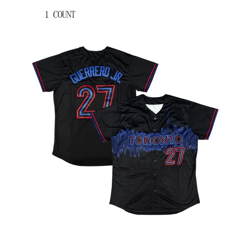 Boyfriend Style Men's Toronto Baseball Jersey Embroidery Loose Uniforms Breathable Outfits Casual Sports Short Sleeves Shirts