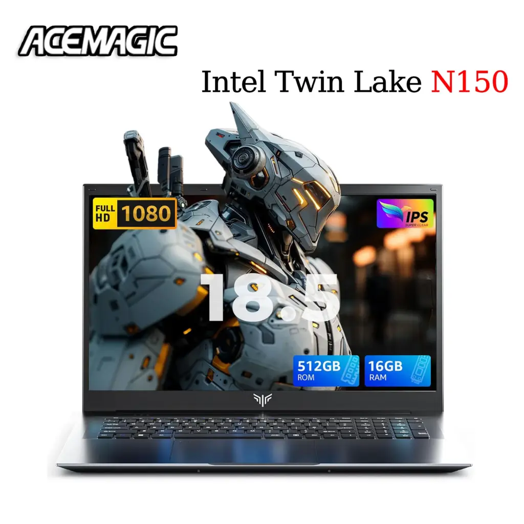 ACEMAGIC 18.5"Laptop Computer Windows 11 PRO 8000 mAh Battery Intel N150 Quad-Core Processor 16GB DDR4 RAM 512GB SSD Wifi5
