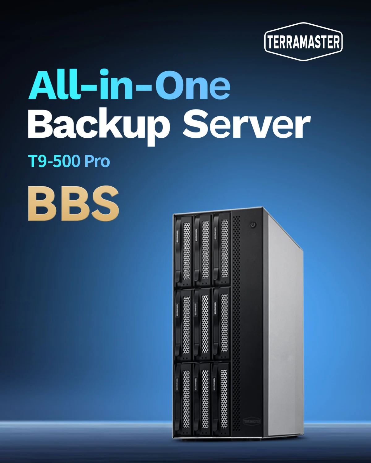 TERRAMASTER T9-500 Pro NAS Storage - 9Bay Core i7 1255U 10 Cores 12 Threads CPU, 16GB DDR5, Network Attached Storage (Diskless))