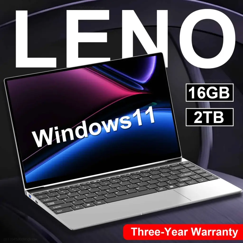 LENO 14.1" Ultra Slim Laptop Windows11 16GB RAM 2TB SSD Intel N3700 Notebook Gamer 1920*1080 Display Office Study Computer PC