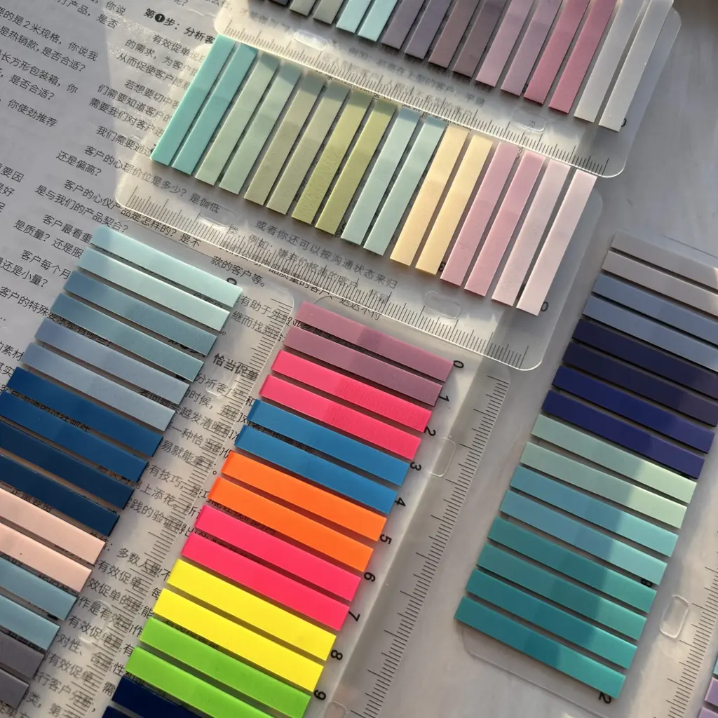 6Packs Colorful Thin Index Sticky Notes Memo Tags Practical Label Marking Bookmark Stickers for Office Student Book Reading