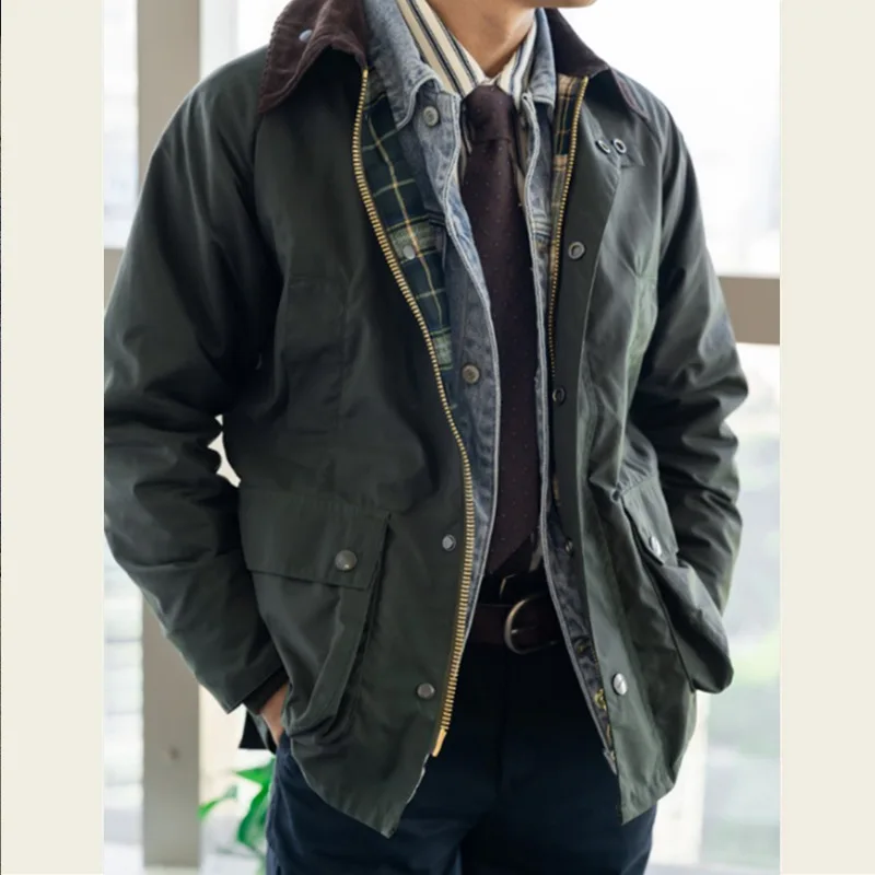 American 2025 Vintage New Fashion Men's Turn-down Collar Long Sleeve Casual Trendy Solid Color Multi Pocket Jacket Male Coat Top