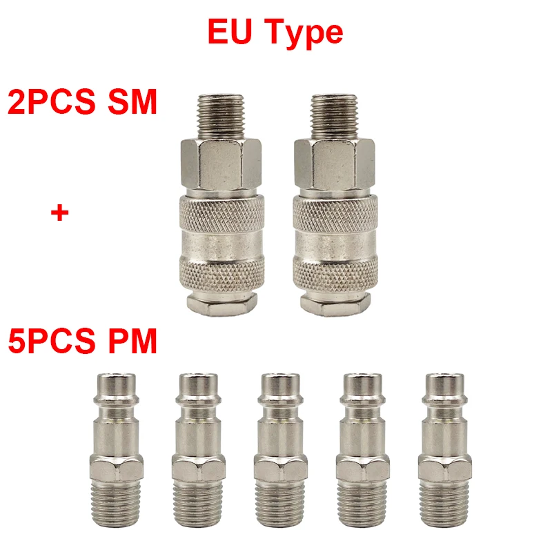EU Standard Hose Tube Coupling Quick Release Male Female Coupler Suit Pneumatic Fitting Connector For Air Compressor Accessories