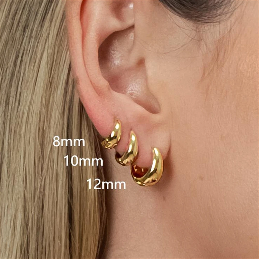 1/3 Pairs Stainless Steel Minimalist Huggie Hoop Earrings For Women Gold Color Tiny Trendy 6/10/12mm Unisex Korean Earring