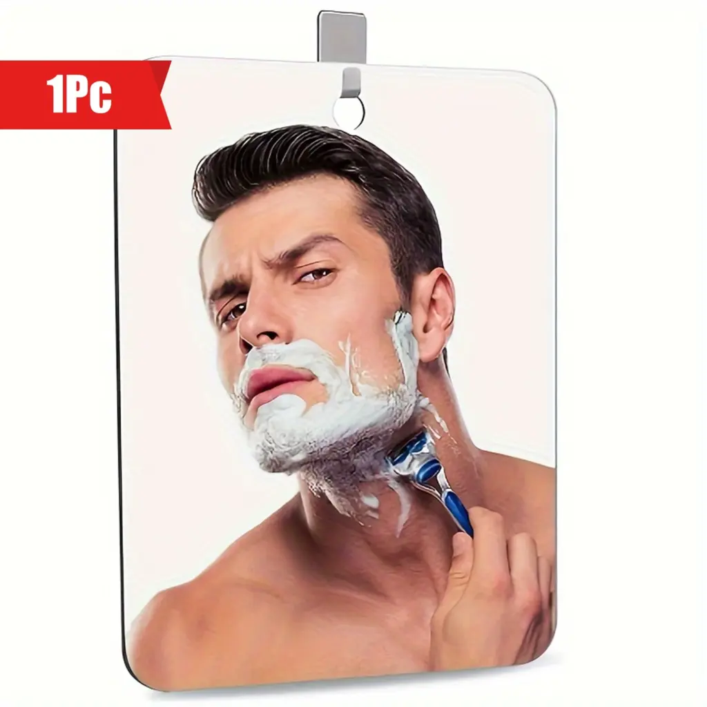 1/2pcs Rectang Polished Acrylic Bathroom Mirror Hooks Drilled Holes Anti-Fog Portable Wall Mirror for Home Decoration Men's Gift