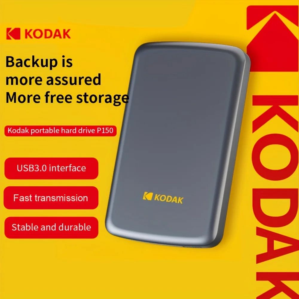 Kodak Portable External Hard Drive HDD P150 5Gbps USB3.0 External Hard Disk 500G 1TB Large-capacity Storage PS4/Xbox/PC