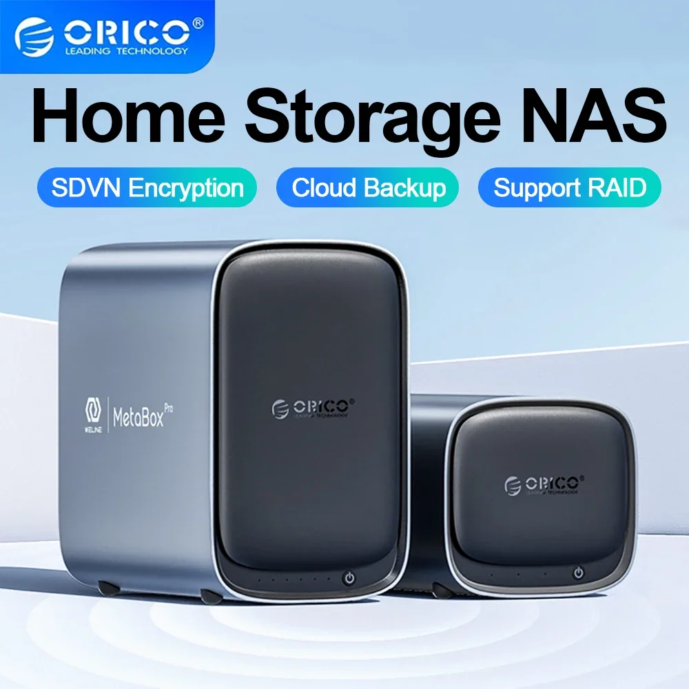 ORICO Dual Bay NAS for 3.5" HDD M.2 NVMe SSD MetaCube Network Storage Server with RAID Remote Access Household Personal Cloud