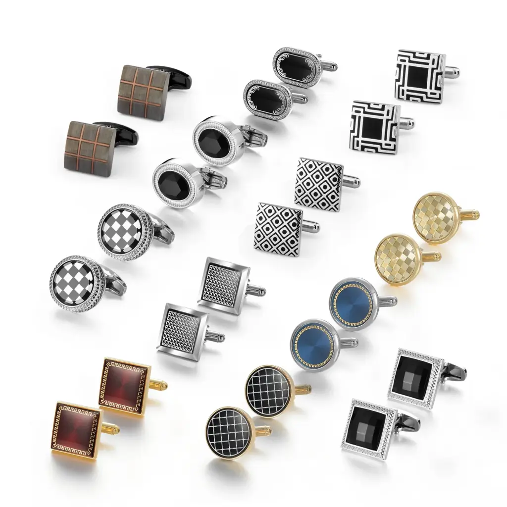 6/12 Pair Wed Cufflinks For Mens Wedding Guest Gift Man Shirt Cufflink Set Vintage Luxury Father's Day Men Cuffs Lawyer Tie Clip