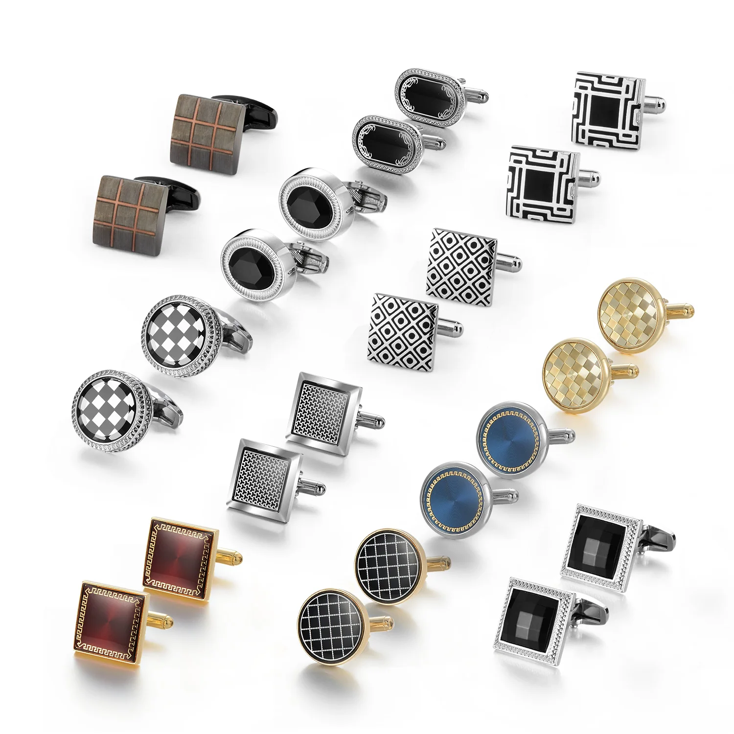 6/12 Pair Wed Cufflinks For Mens Wedding Guest Gift Man Shirt Cufflink Set Vintage Luxury Father's Day Men Cuffs Lawyer Tie Clip