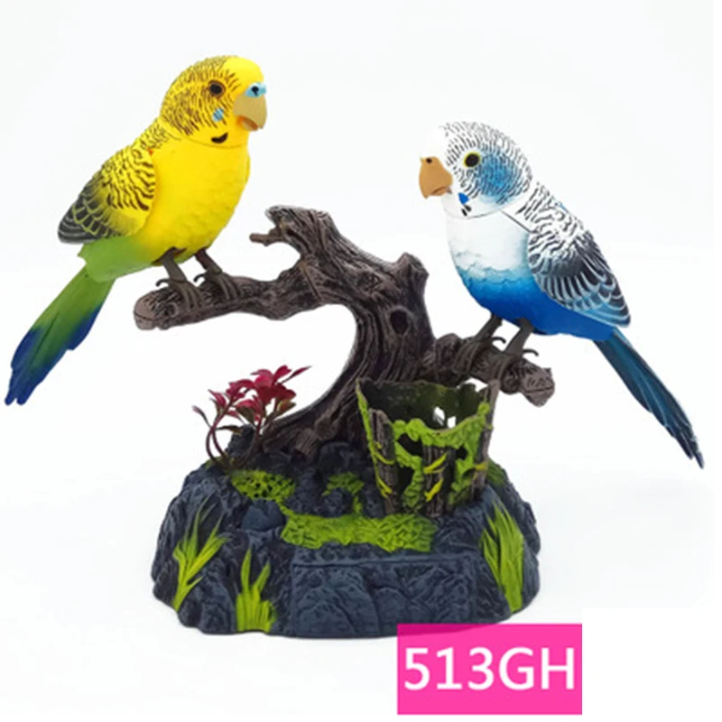 Sound Voice Control Electric Bird Pet Toy Electric Simulation Induction Bird Cage Birdcage Kids Toy Gift Garden Ornaments