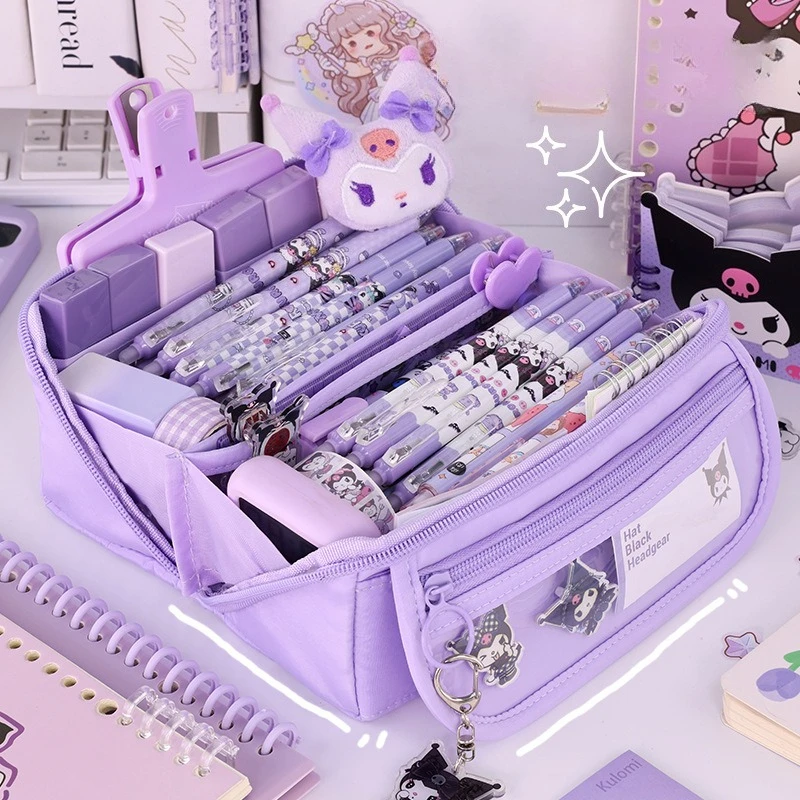 Large Capacity Pencil Case with Zipper - Portable Stationery Bag for Students, School & Office Supplies Storage