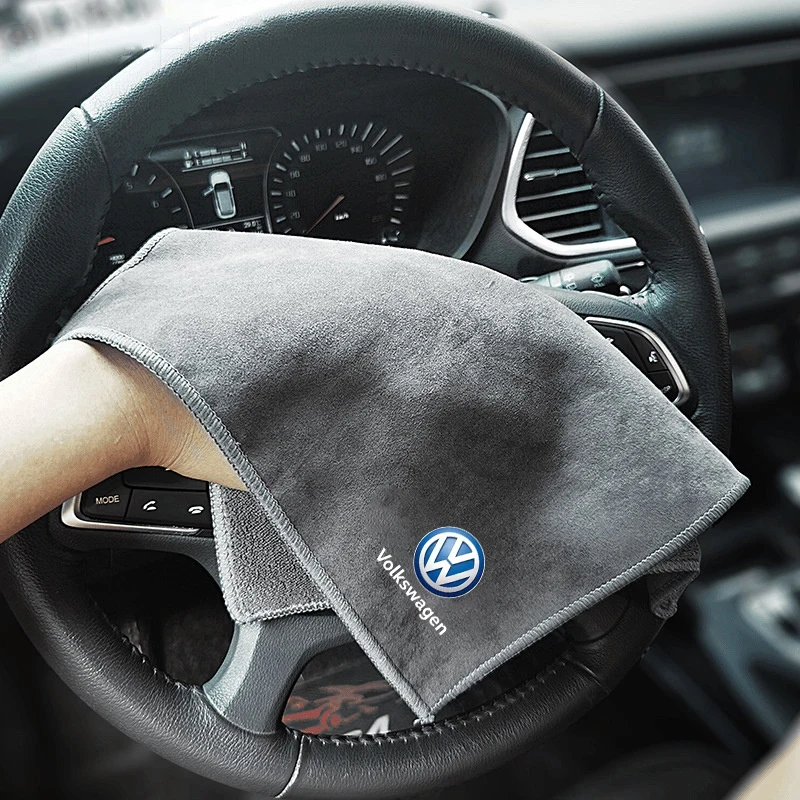1Pcs Suede Microfiber Car Wash Towel Cleaning Rag Soft Cloth For Volkswagen VW Polo 6R 6N 6N2 6C 9N 9N3 Rline R Line Accessories