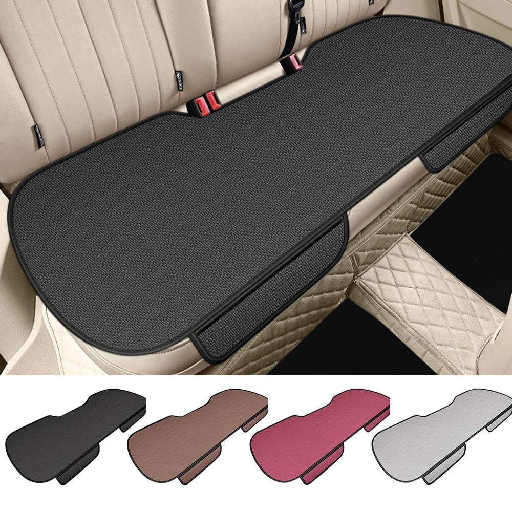 Universal Breathable Car Seat Cushion Non-slip Wear-resistant Rear Seat Cushion Solid Color Ice Silk Auto Protector Mat Pad