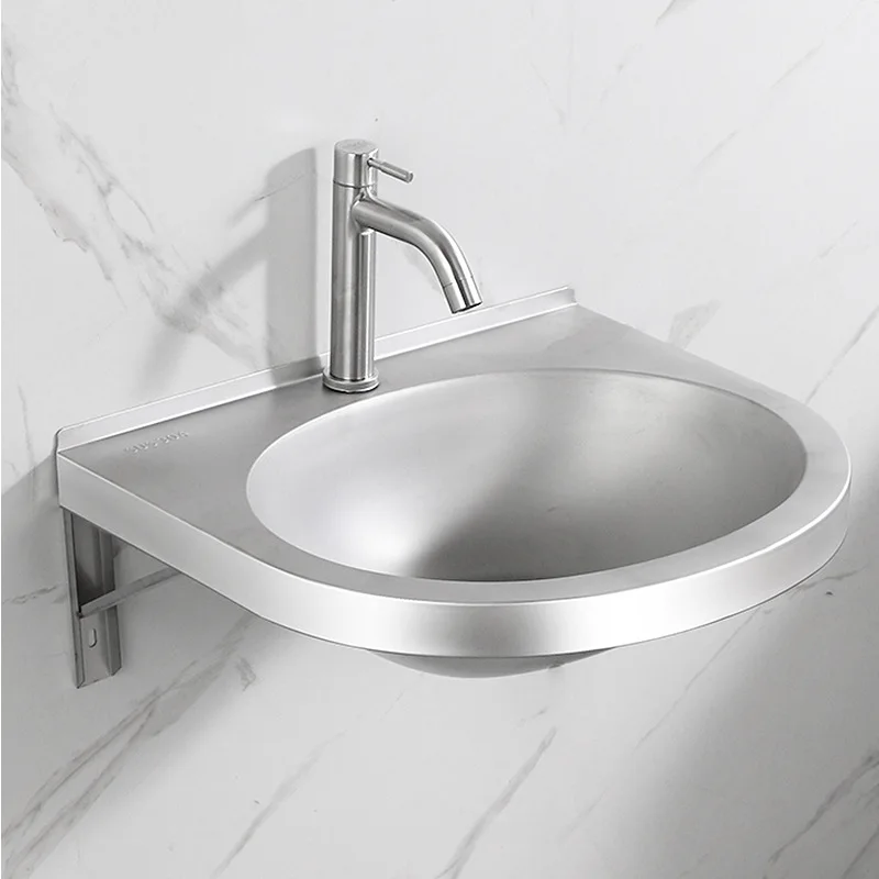 304 Stainless Steel Wash Basin Small Apartment in Prison Detention Center, Simple Wall-mounted Washbasin