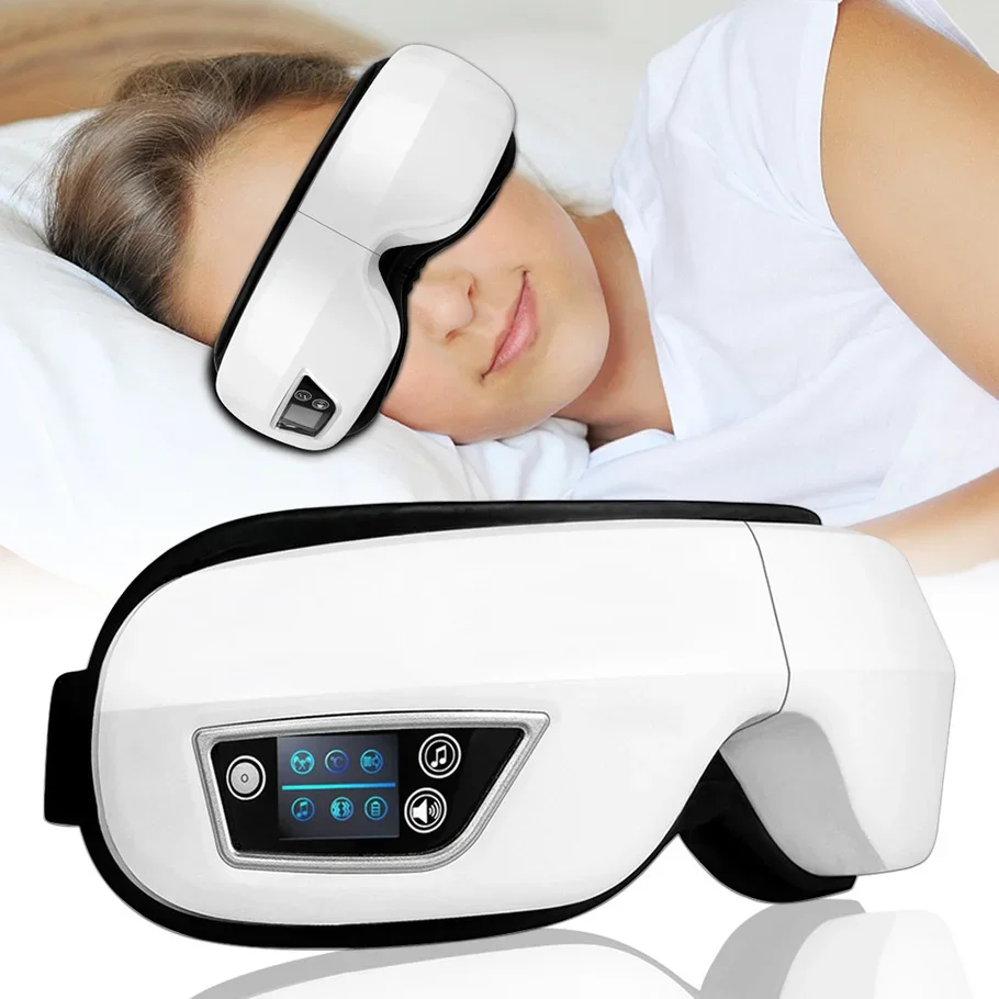 Eye Massager with Heat Vibration 6D Smart Airbag Electric Eye Massage Instrument Eyes Care Glasses Beauty With Bluetooth Music