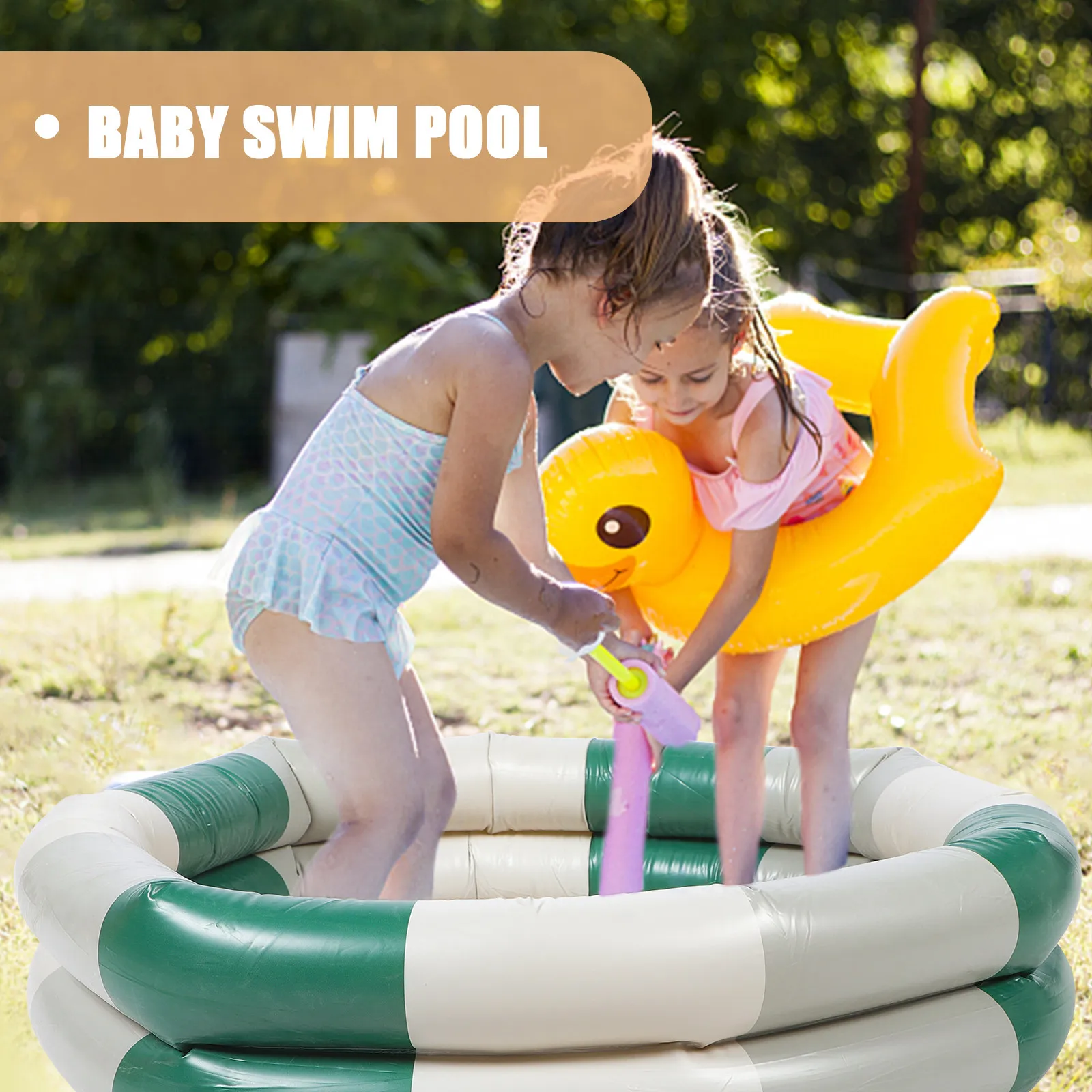 Durable Inflatable Small Swimming Pool PVC Material Summer Outdoor Travel Party Fun Gift Inflatable Pool Swim Supplies for Kids