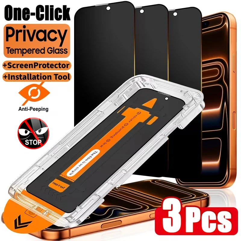 Oleophobic Coating Dust Free Easy Installation Privacy Screen Protector For iPhone 17 11 12 13 14 15 16 Pro Max XR X XS 16 Plus