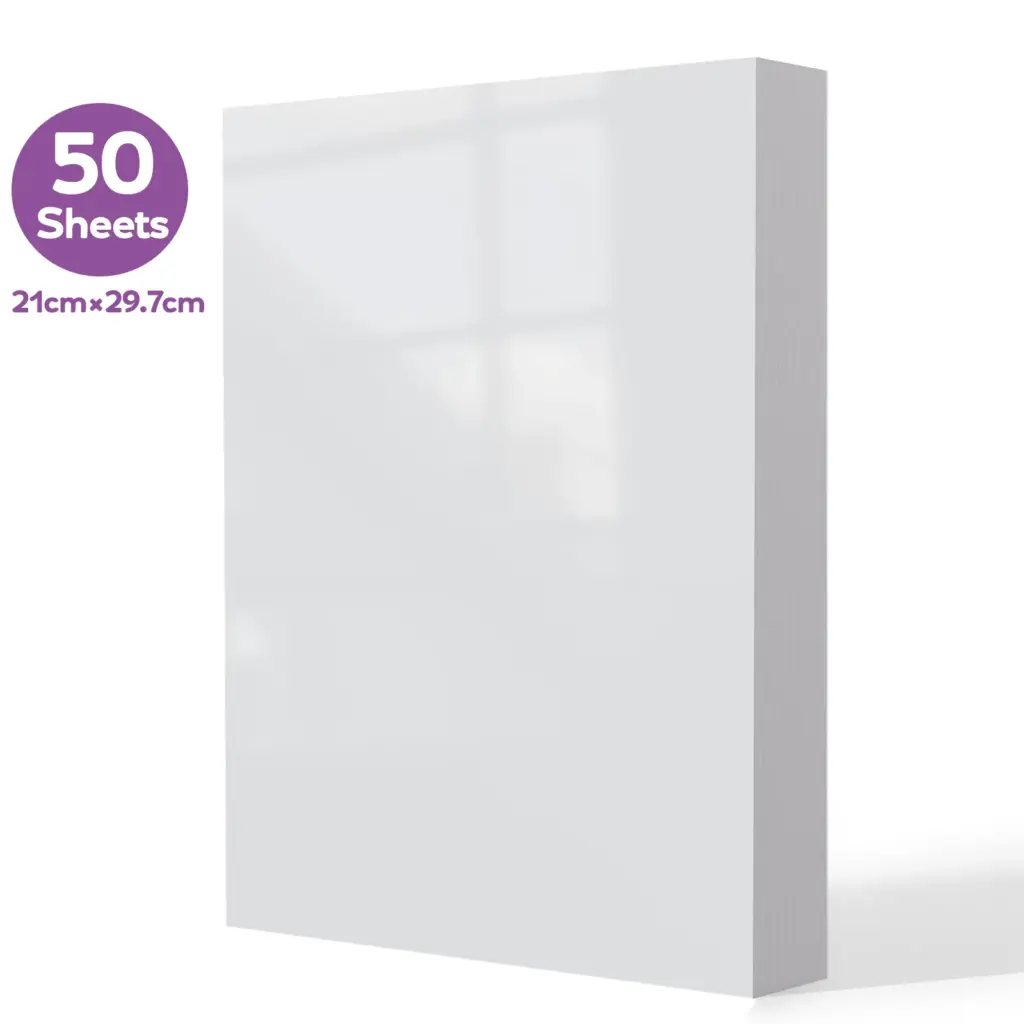 HUSPER A4 Double-Sided Glossy Photo Paper 50 Sheets 120/140/160/180/200/240/260/300gsm for Inkjet Printer Glossy Printing Paper