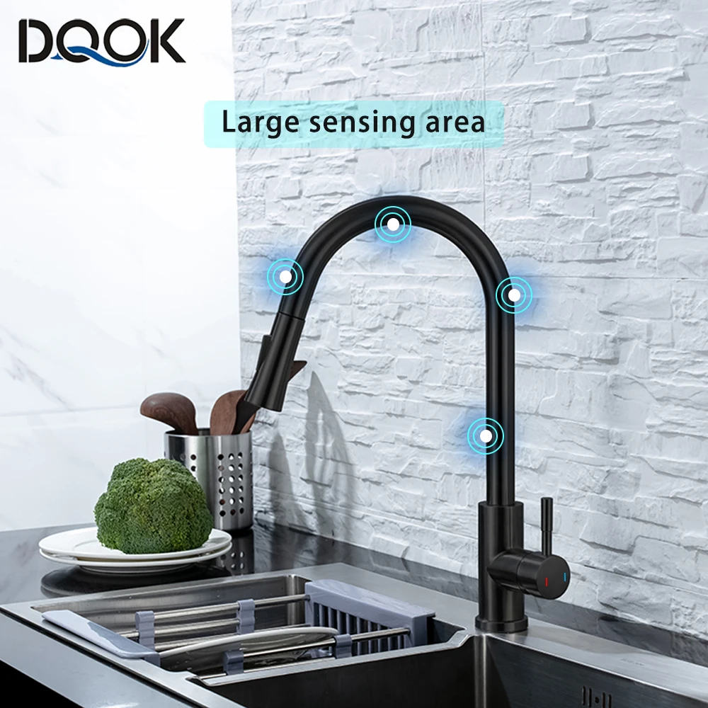 Pull Out Sensor Black Kitchen Faucet Sensitive Touch Control Faucet Mixer For Kitchen Touch Sensor Kitchen Mixer Tap