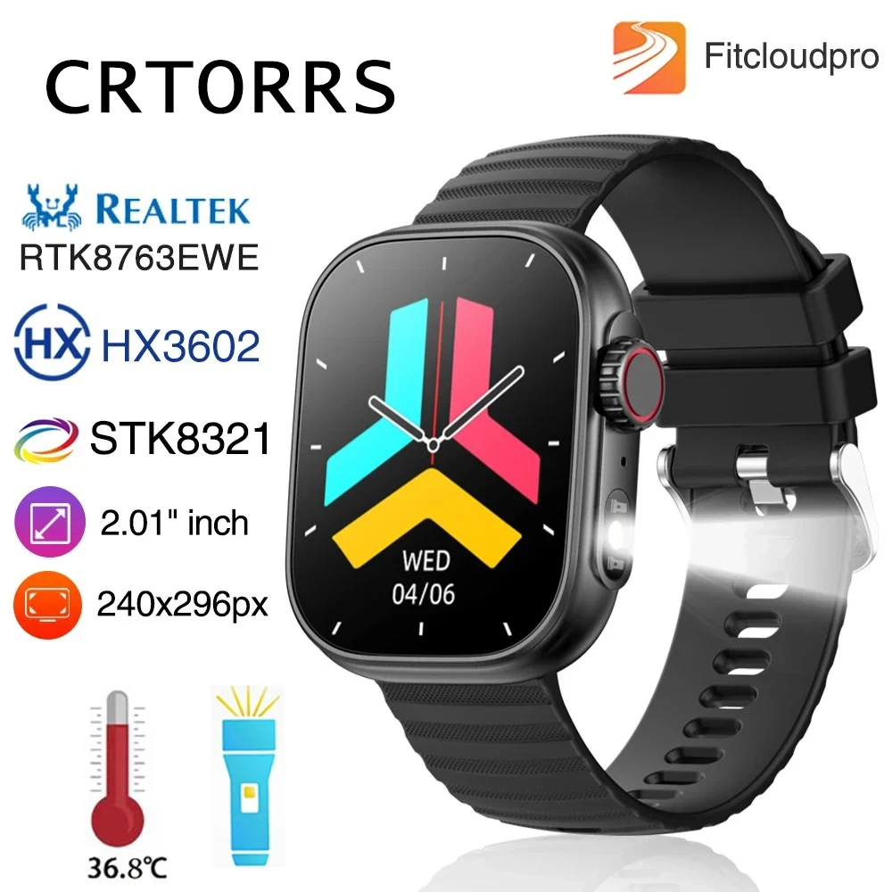 Man Smart Watch Flashlight Body Temperature Monitor BT Call Smartwatch Fitness Clocks Waterproof Sports Watches for Women 2025