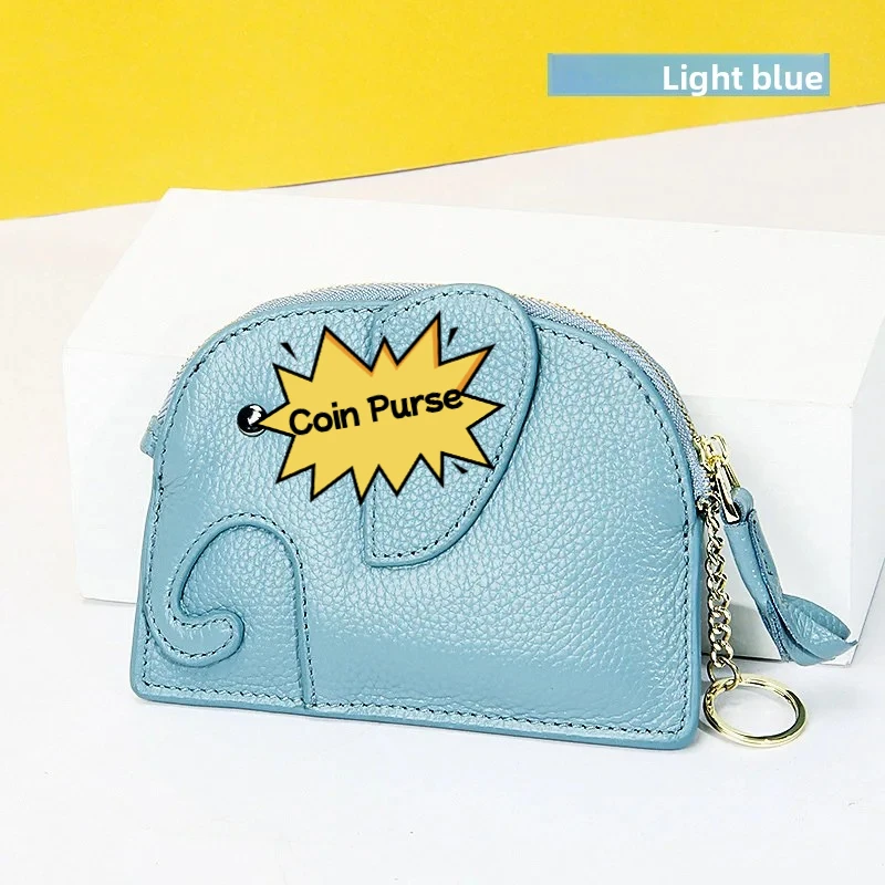 New Cute Elephant Cow Leather Women's Coin Purse Creative Card key lipstick storage bag Holder Wallet For Women