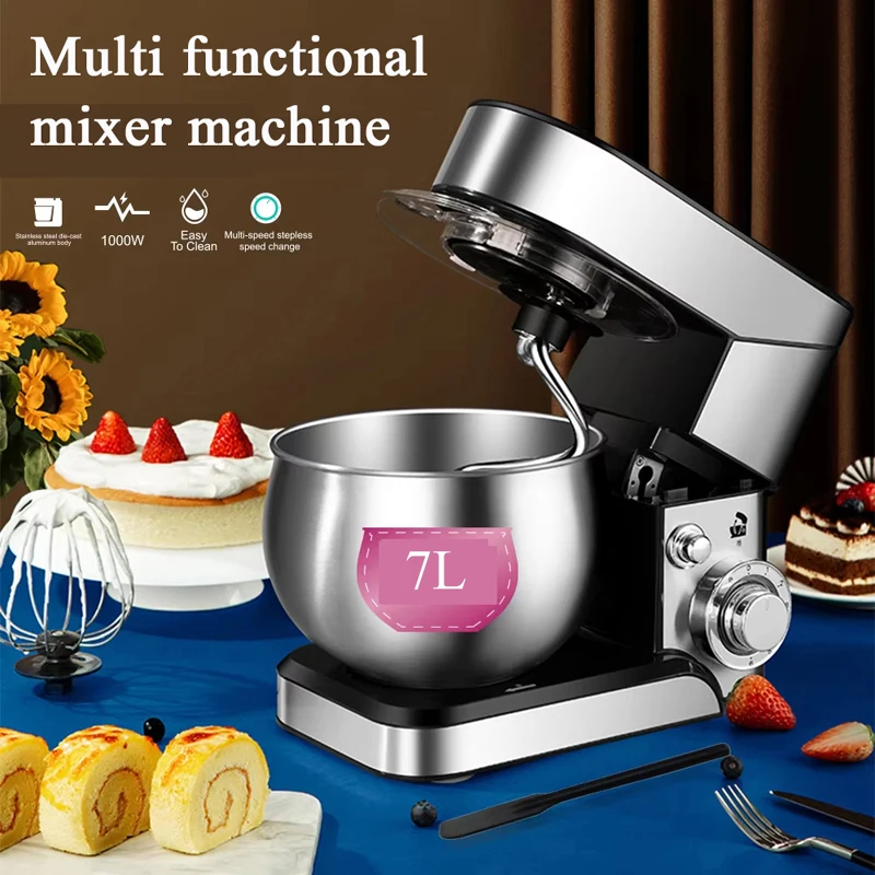 110V/220V Stand Food Mixers Kitchen Electric Food Blender Desktop Egg Whisk Cream Cake Dough Kneader Milk Frother Food Processor