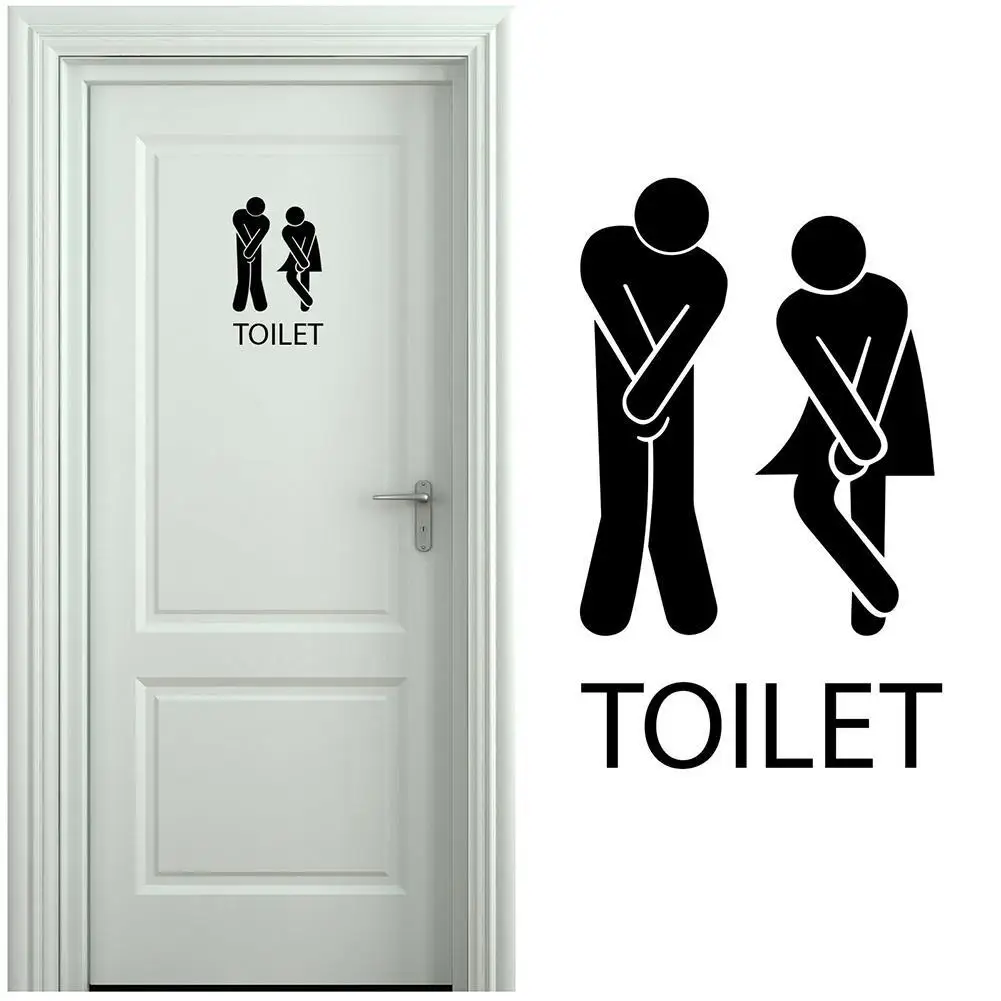 Creative Funny Toilet Wall/Door Stickers Bathroom Decoration Waterproof Decals Vinyl Wallpaper Poster Home Decor The Wall O E0O8