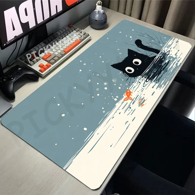 Mouse Pads Ink Cat cute design Gaming Mousepads 400x900 Large Mousepad Gamer Rubber Mat Company Desk Pad Design For Gift