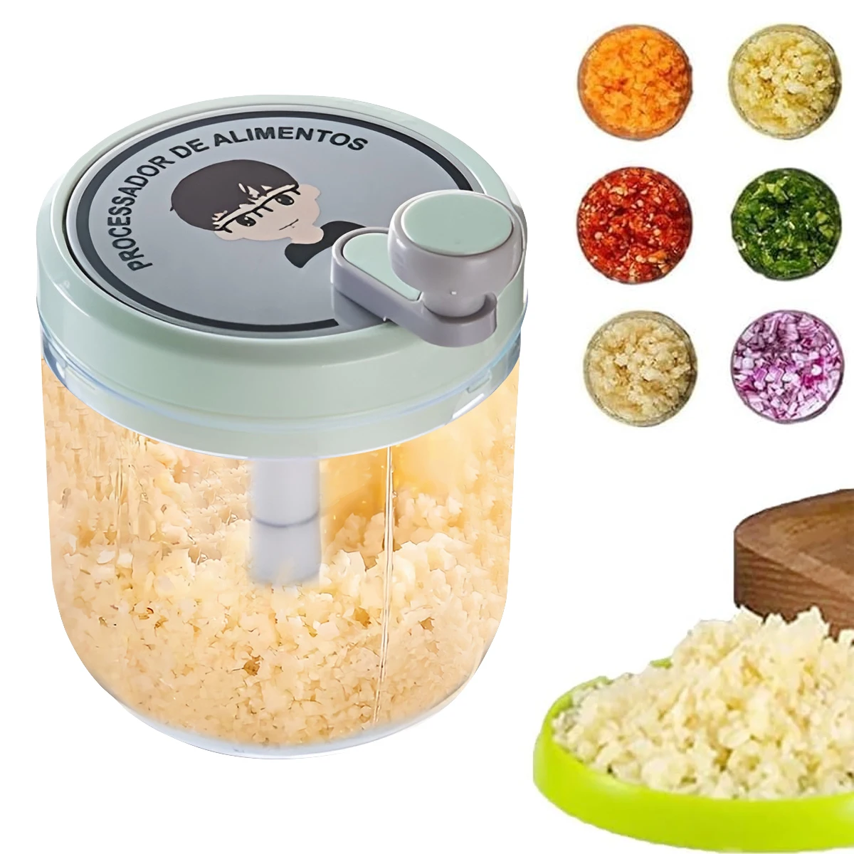 400ML Garlic Chopper Manual Meat Mincer Hand Press Crusher For Kitchen Tool Food Vegetable Grinder Onion Chili Cutter Masher