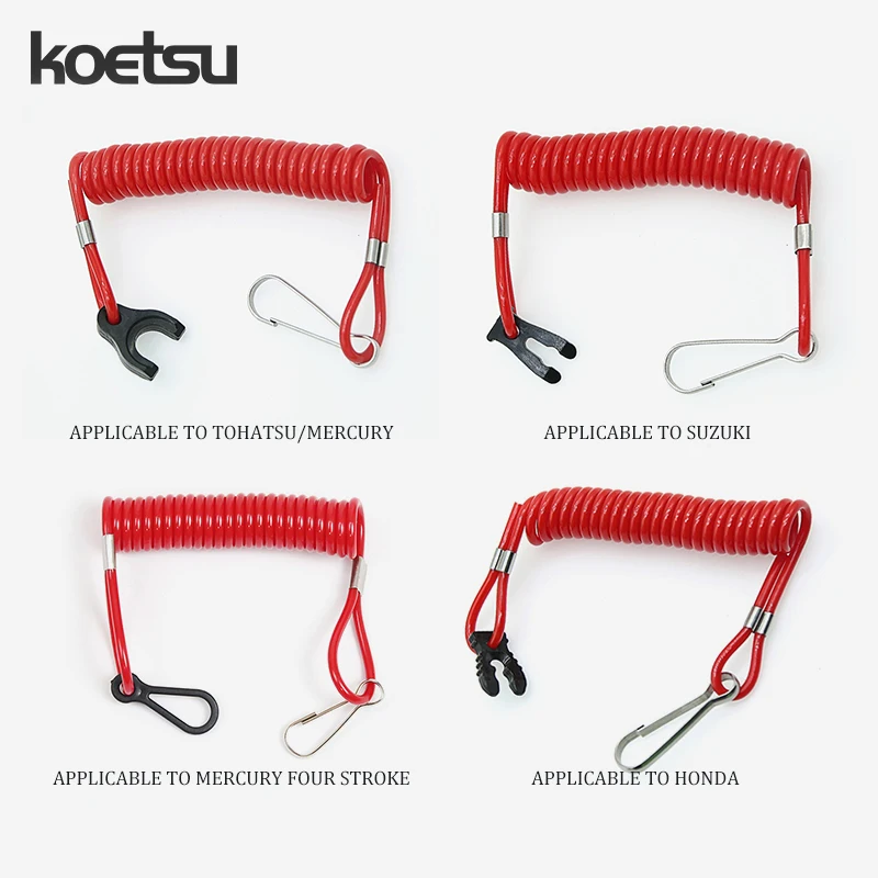 KOETSU Outboard Motor Flameout Lanyard, Stop Flameout Switch Suitable For Suzuki Tohatsu Mercury Outboard Motor