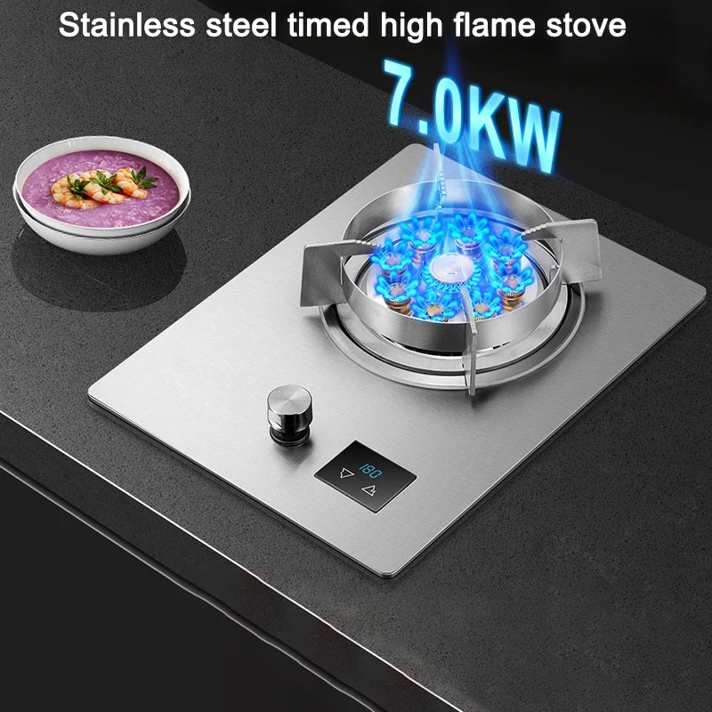 Gas Stove Single Stove Household Desktop Liquefied Gas Natural Gas Stove Embedded Stainless Steel Fierce Fire Stove Burner Stove