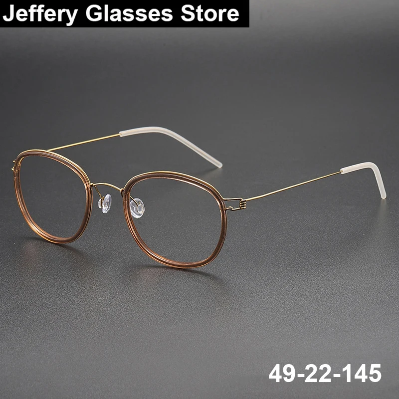 Denmark Oval Ultralight Glasses Frame Titanium Acetate Screwless Light Weight Eyeglasses Vintage Women 6611 Eyewear Spectacles