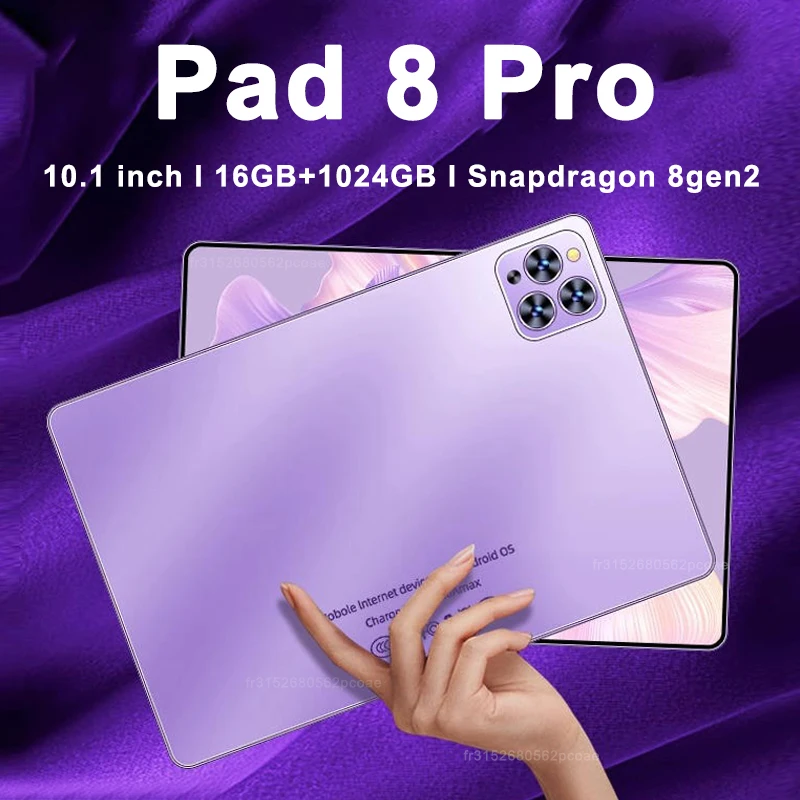 Original Pad 8 Pro Tablet 10.1 inch Android 13 Global Snapdragon 8gen2 16GB+1024GB 10000mah 5G Dual SIM WIFI HD Full Screen